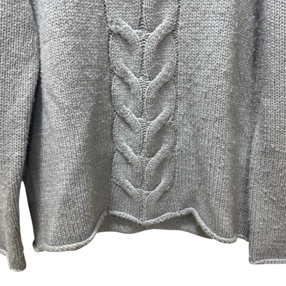 Joe Fresh Cable Knit Grey Mockneck Soft Chunky Sweater Size Large Normcore - Picture 4 of 5